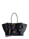 Balenciaga Women 'Bel Air Carry On' Black Medium Tote Bag With Removable Keychain And Two Top Handles In Leather Woman