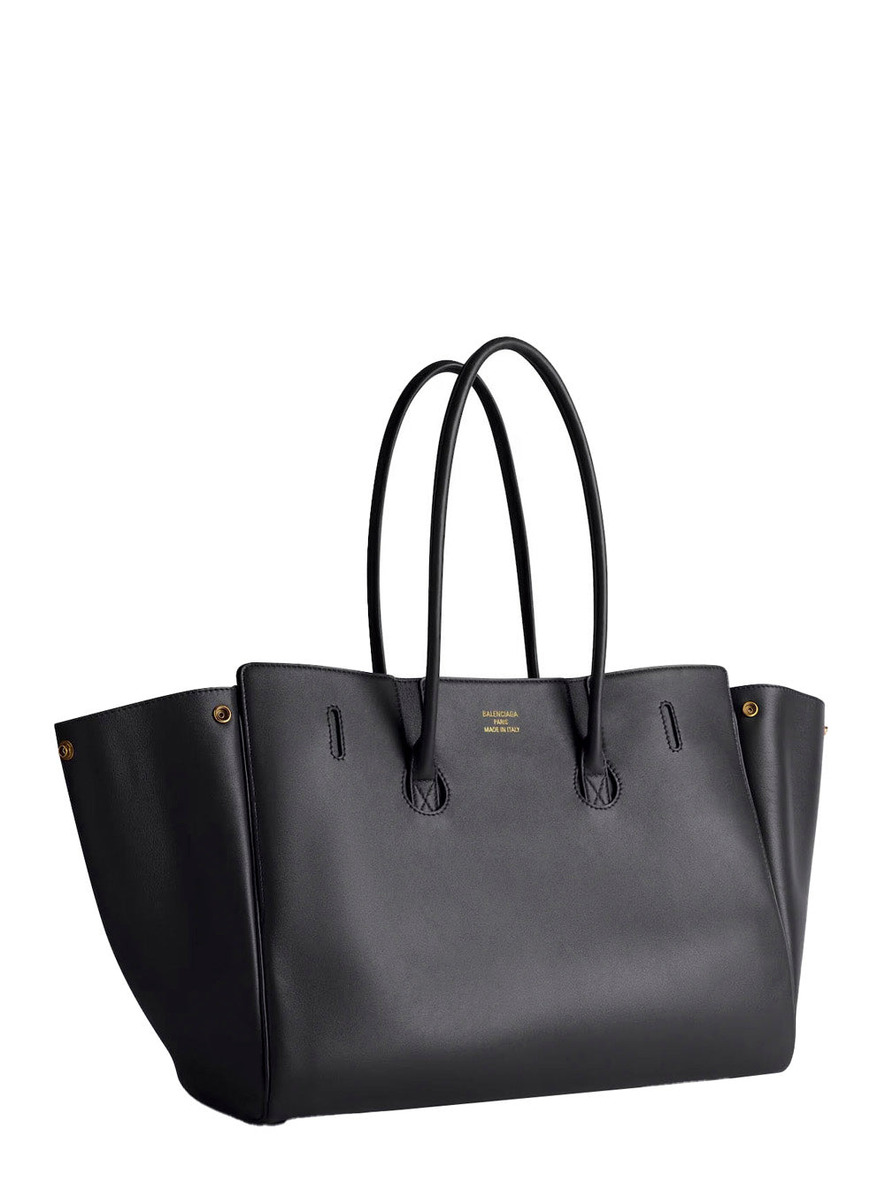 Balenciaga Women 'Bel Air Carry On' Black Medium Tote Bag With Removable Keychain And Two Top Handles In Leather Woman