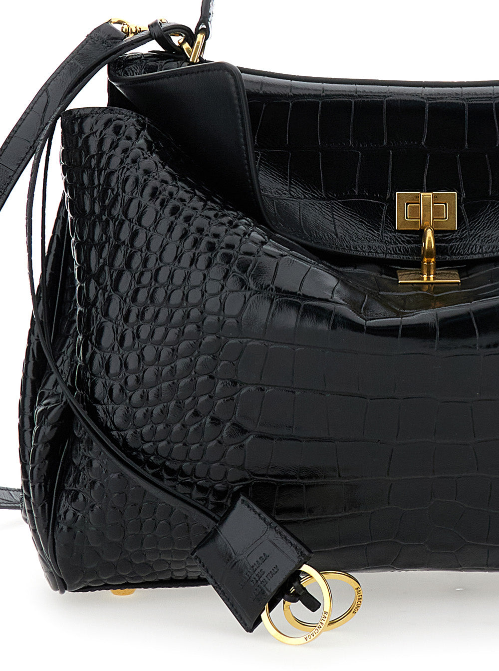 Balenciaga Women 'Rodeo' Black Handbag With Removable Shoulder Strap In Leather Woman