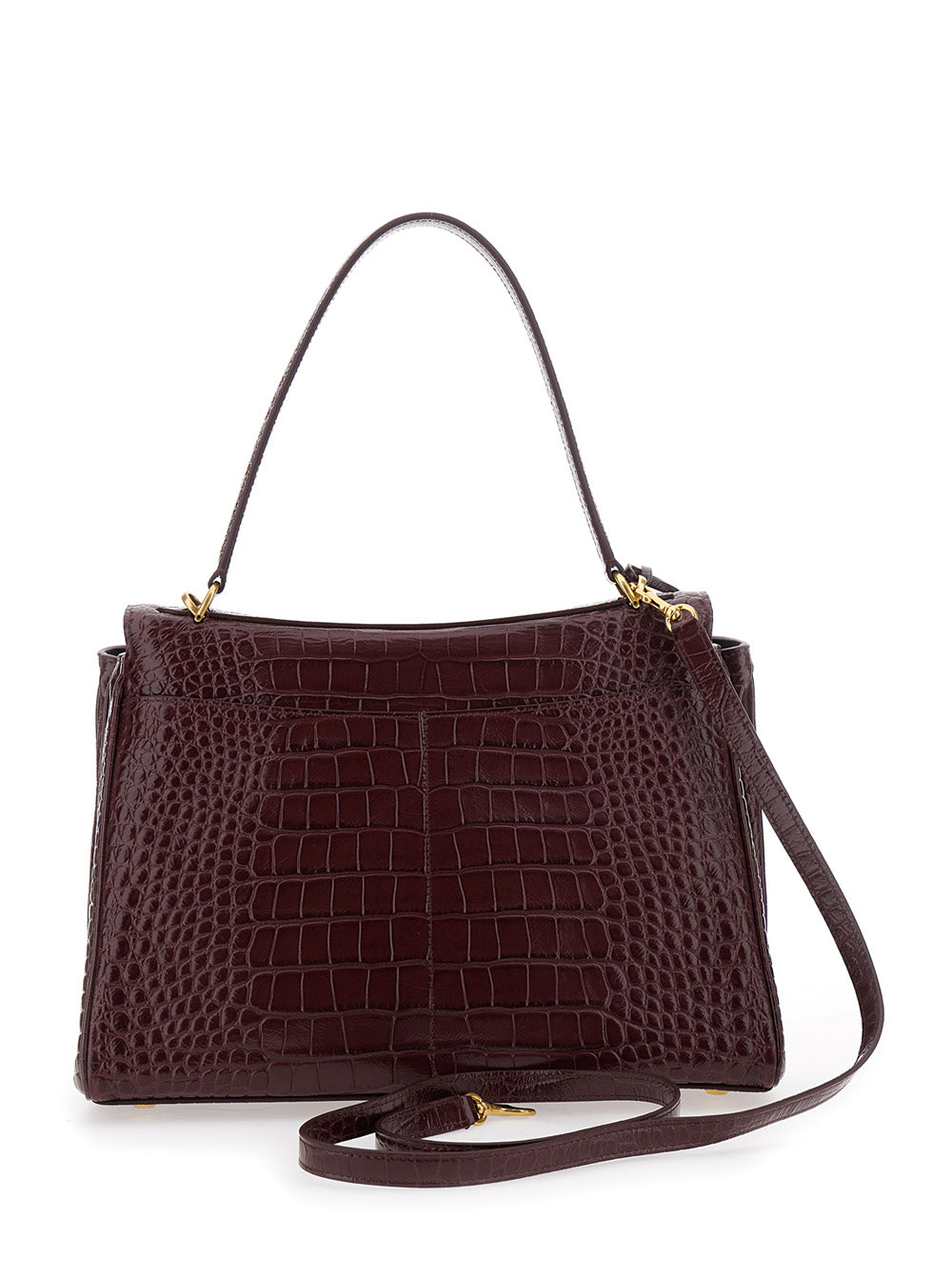 Balenciaga Women 'Rodeo' Bordeaux Handbag With Removable Shoulder Strap In Leather Woman