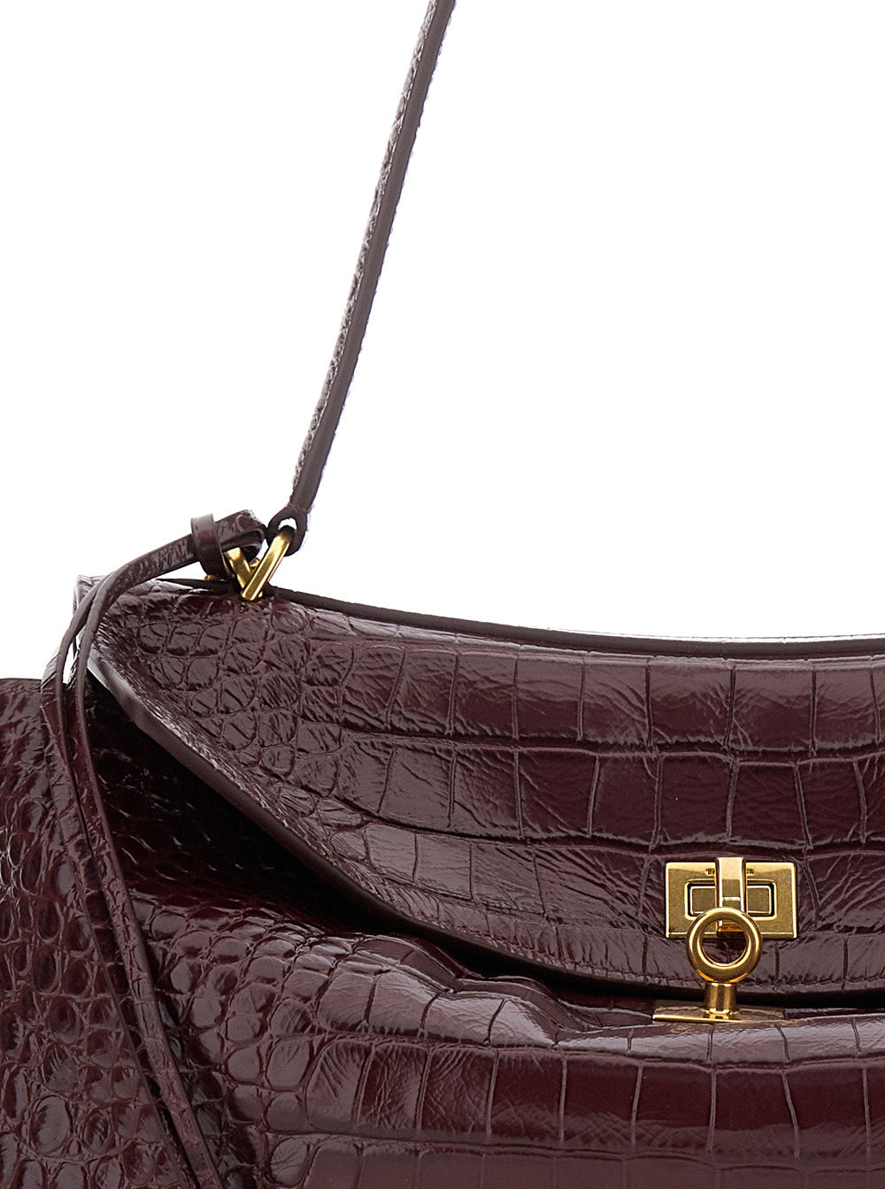 Balenciaga Women 'Rodeo' Bordeaux Handbag With Removable Shoulder Strap In Leather Woman