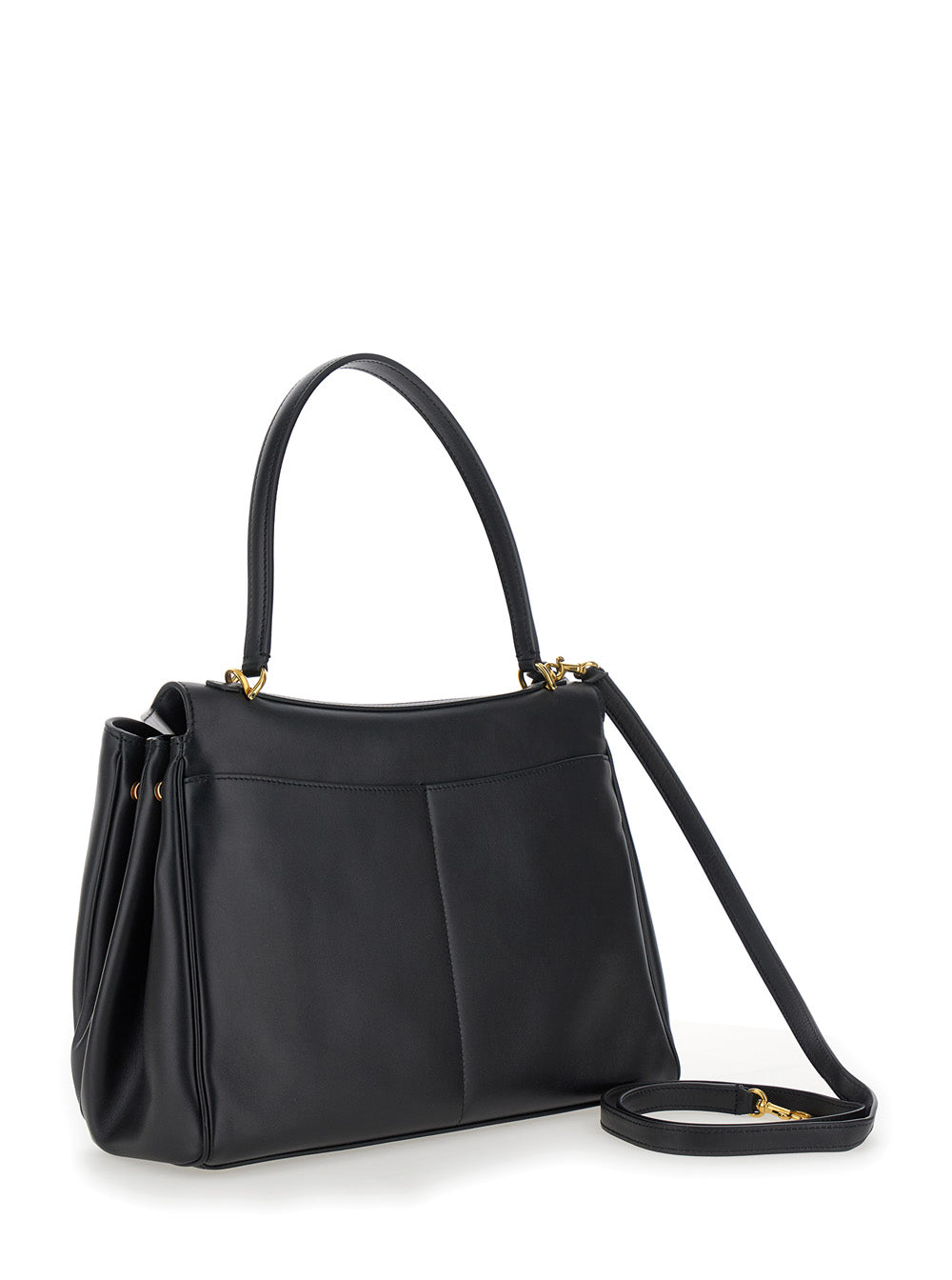 Balenciaga Women 'Medium Rodeo' Black Handbag With Detachable Key Holder In Smooth Leather Woman