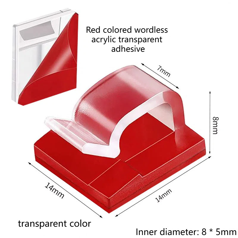 Wire fixing clip adhesive R-type wiring buckle for cable storage without punching holes bundle wire compression clip