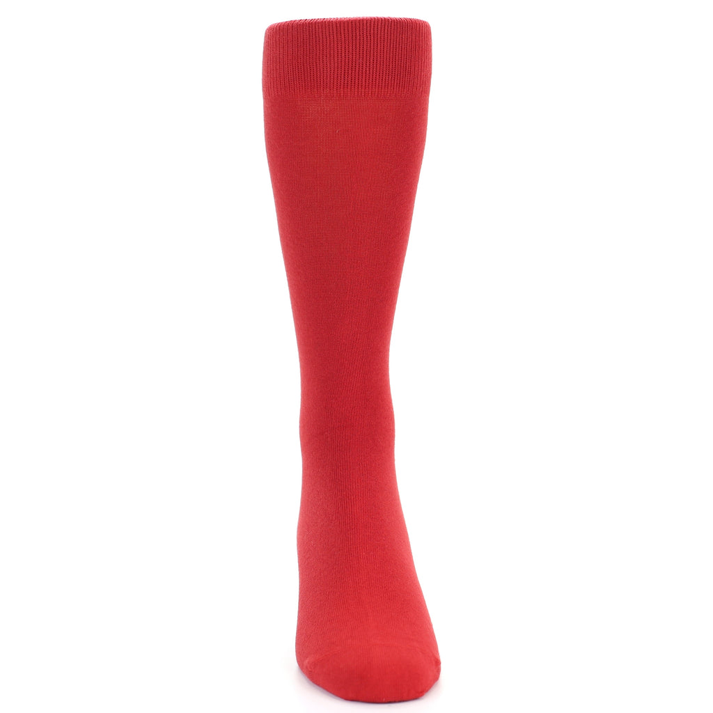 Red Solid Color Men's Dress Socks