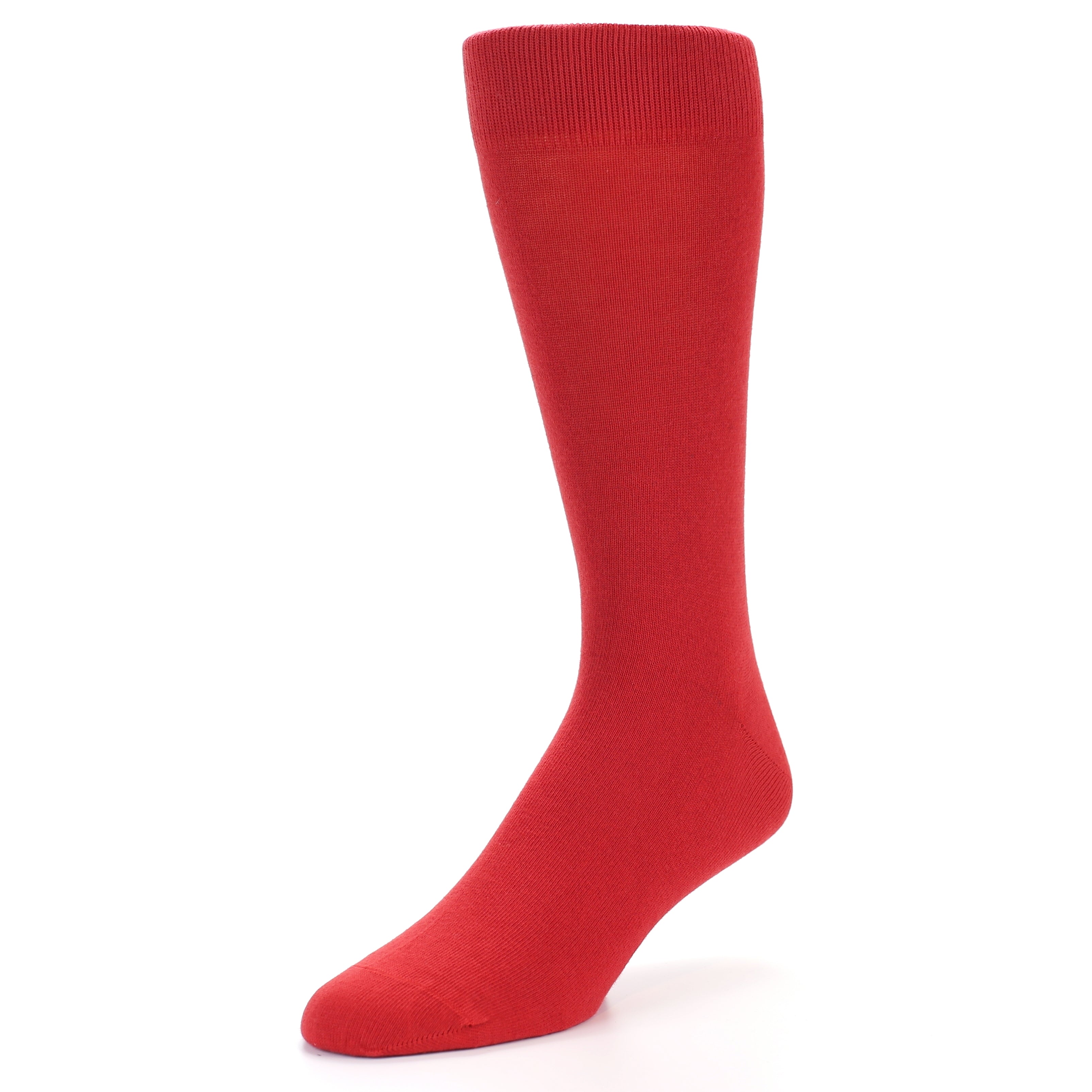 Red Solid Color Men's Dress Socks