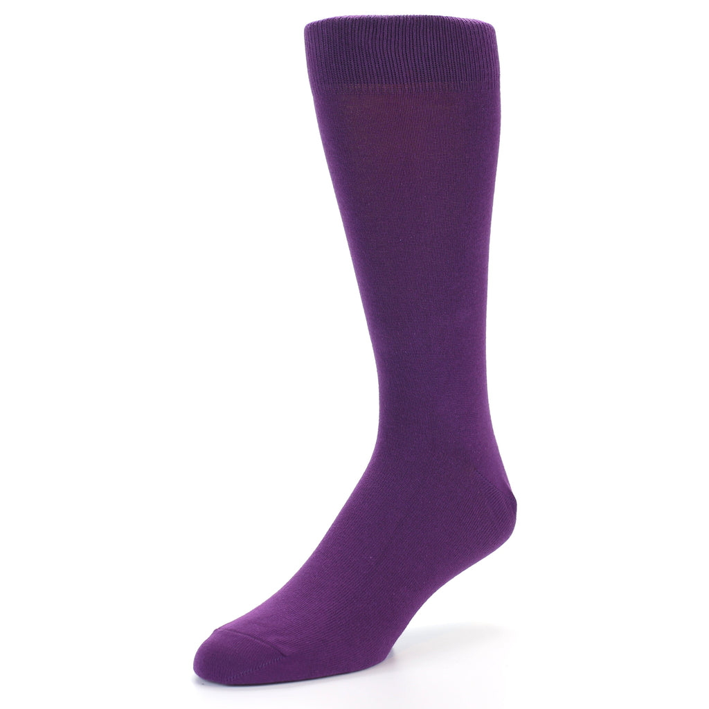 Plum Purple Solid Color Men's Dress Socks