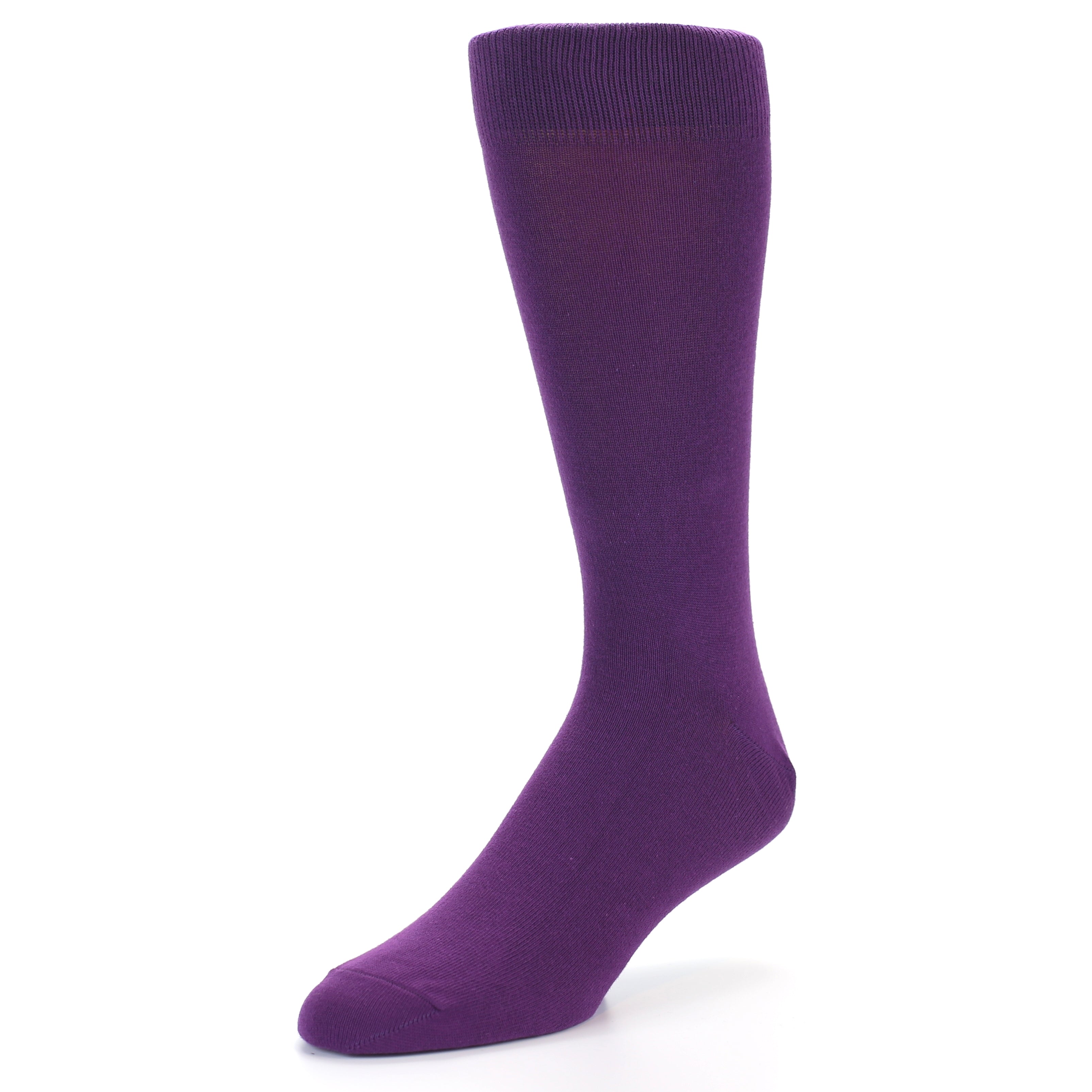 Plum Purple Solid Color Men's Dress Socks