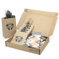 Customizable Groomsmen Gift Set Peach Gray Argyle Men’s Dress Socks