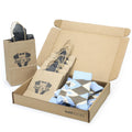 Customizable Groomsmen Gift Set Light Blue Brown Argyle Men’s Dress Socks