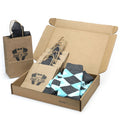 Customizable Groomsmen Gift Set Pool Blue Grey Argyle Men’s Dress Socks