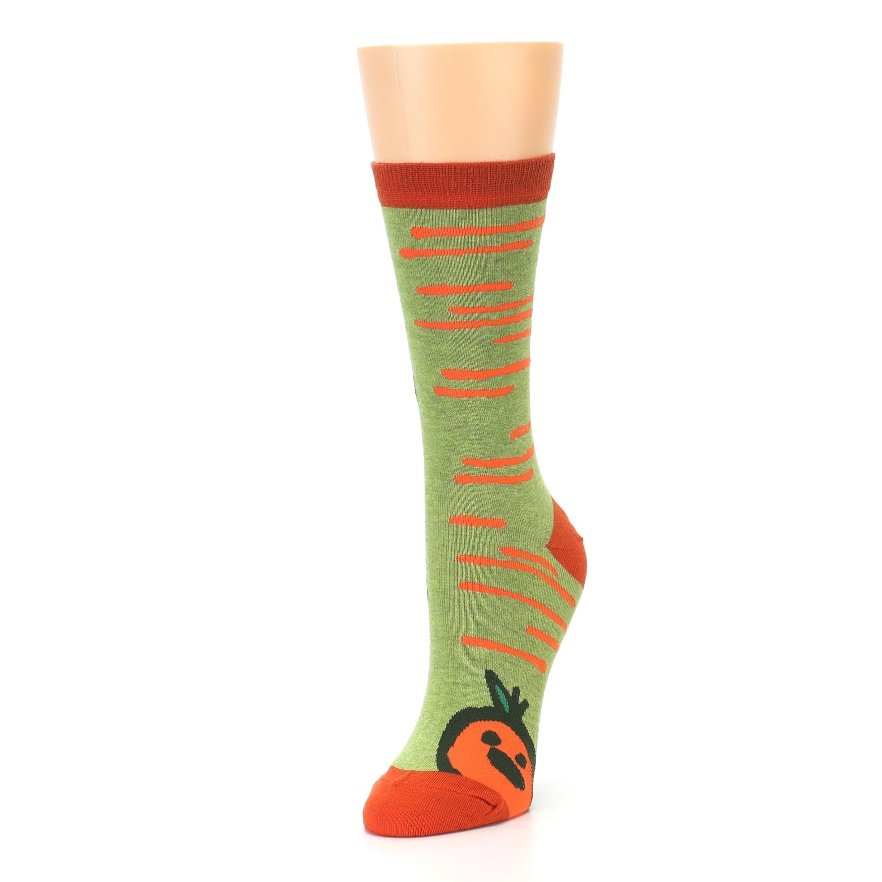 Green Orange Baby Carrot Socks - Women's Novelty Socks
