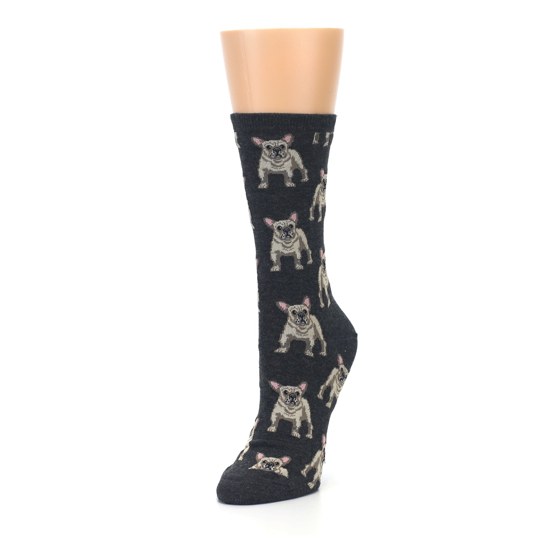 Heather Gray Frenchie Socks - Women's Novelty Socks