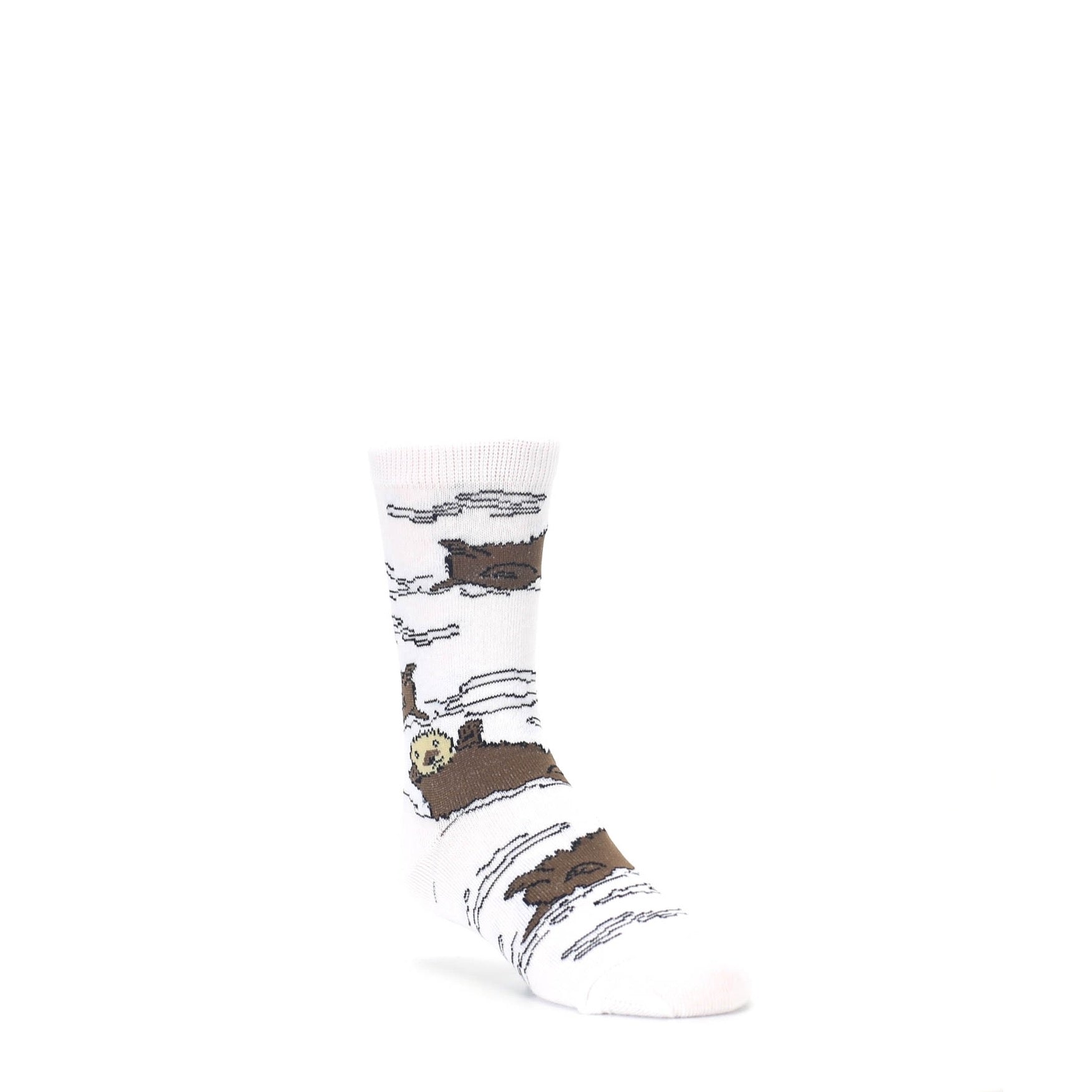 White Brown Otters Socks - Kid's Novelty Socks