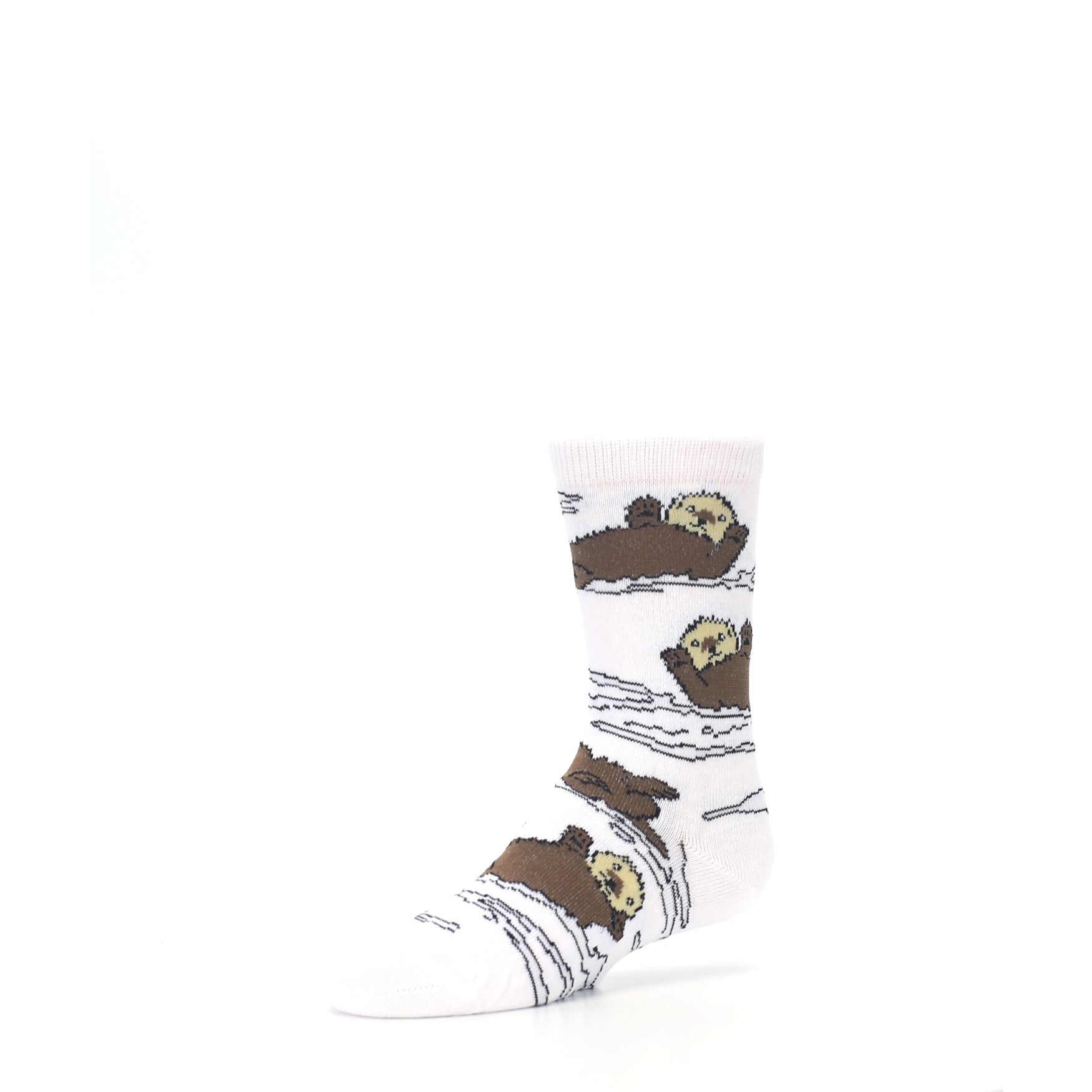 White Brown Otters Socks - Kid's Novelty Socks