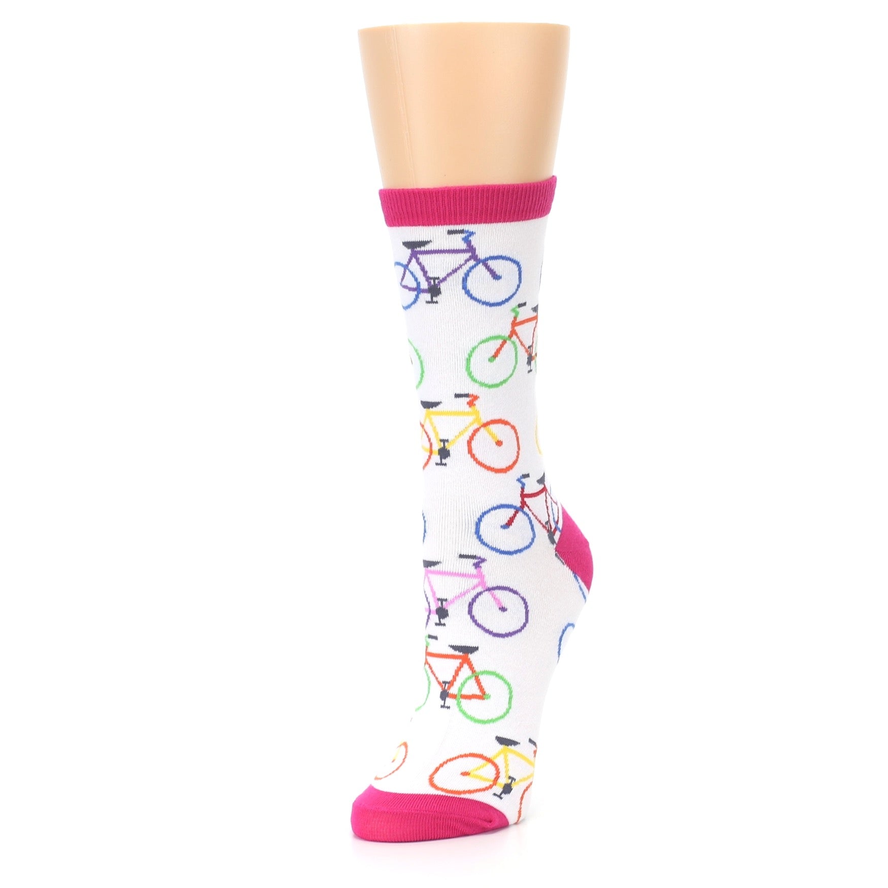 White Multi Bicycle Cycle - Women's Novelty Socks