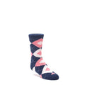 Flamingo Petal Pink Navy Argyle Junior Groomsmen Kid's Dress Socks