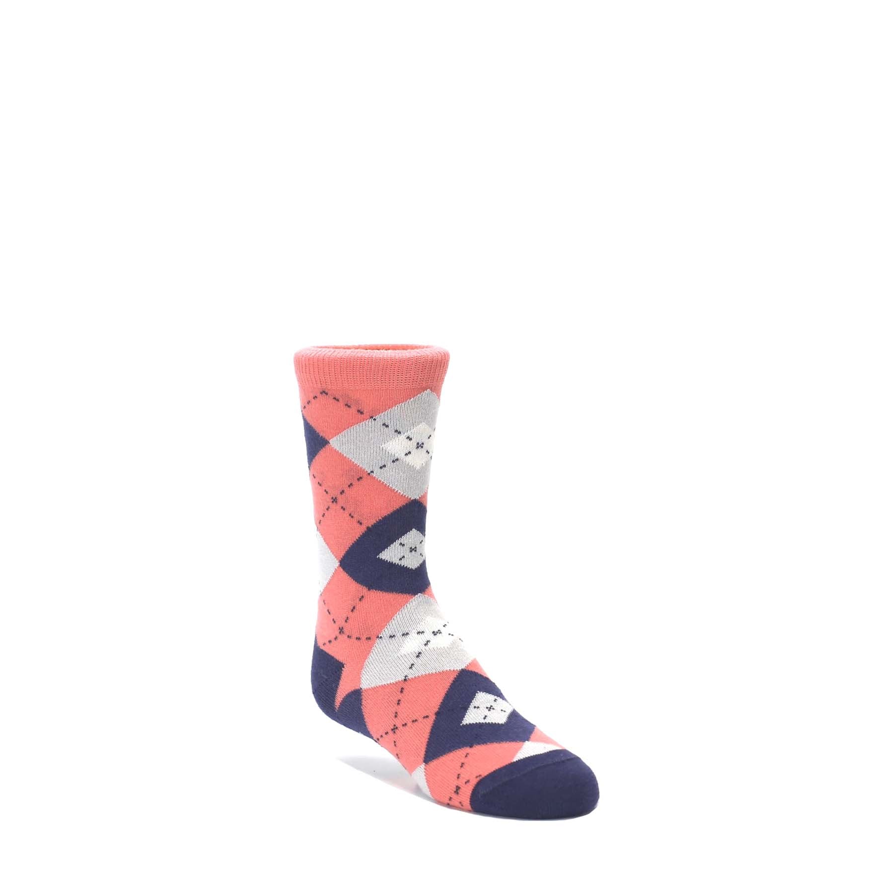 Coral Navy Junior Groomsmen Kid's Dress Socks