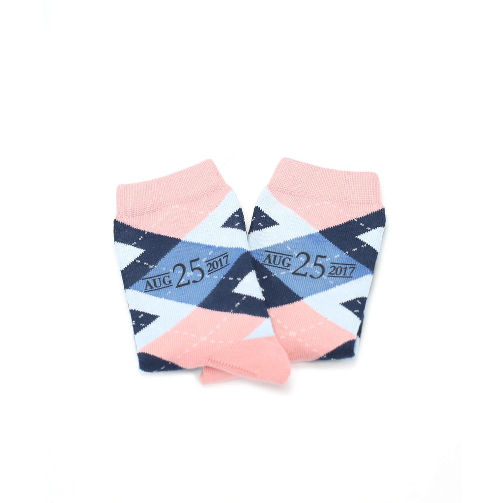 Pink Blue Junior Groomsmen Kid's Dress Socks