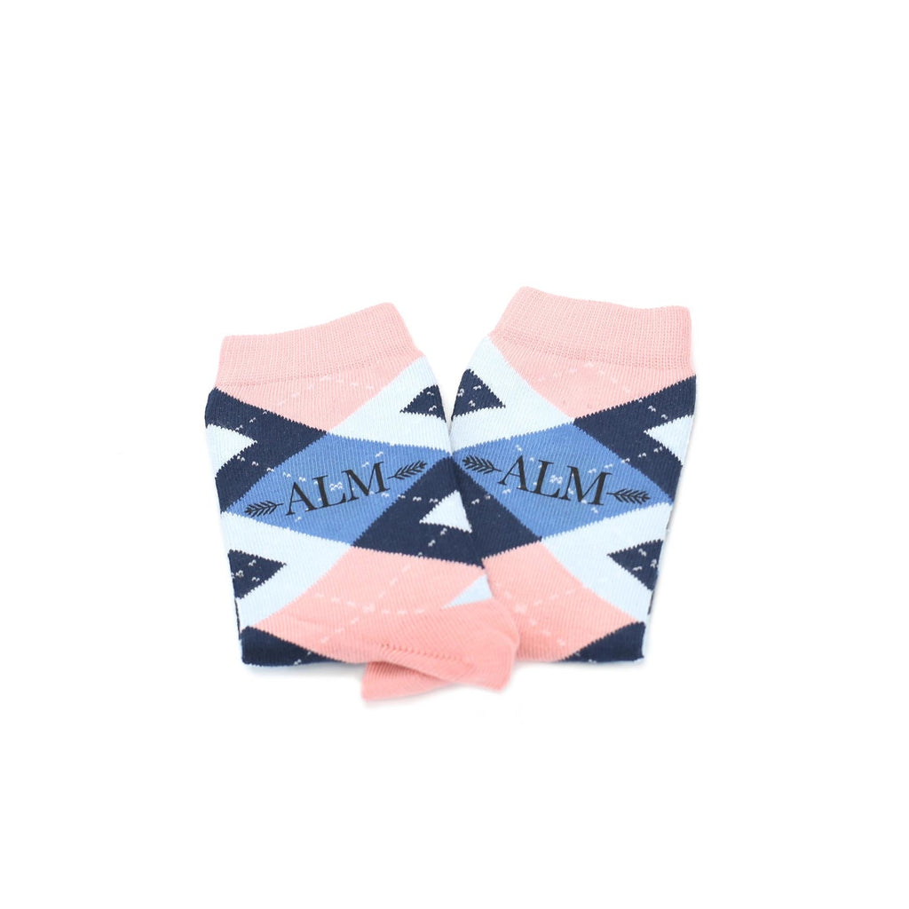 Pink Blue Junior Groomsmen Kid's Dress Socks