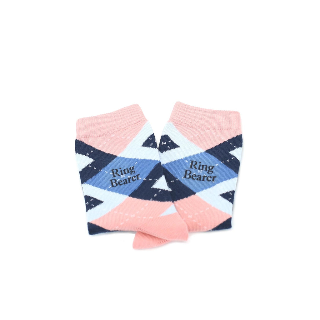 Pink Blue Junior Groomsmen Kid's Dress Socks