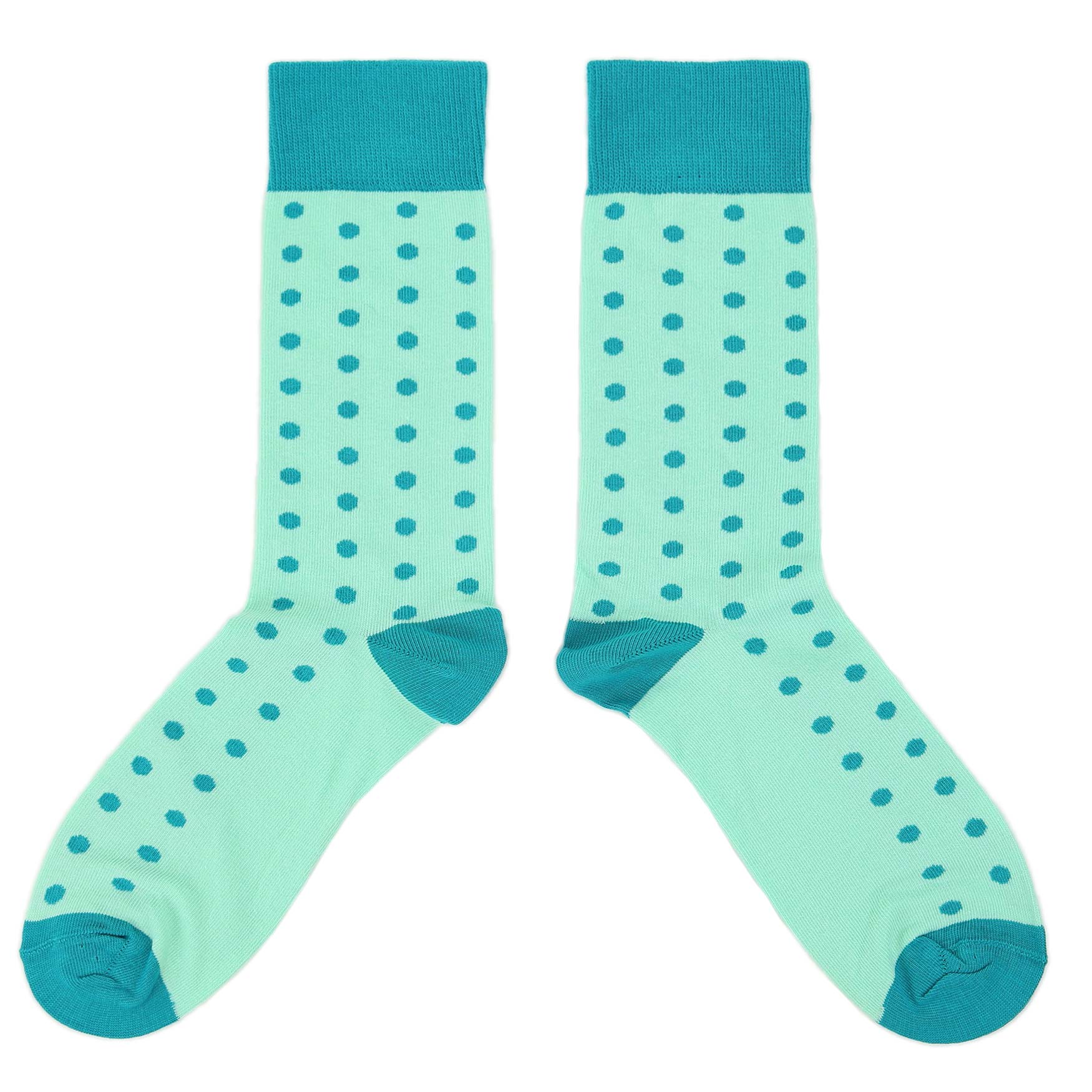 Customizable Groomsmen Gift Set Mint Jade Polka Dot Men's Dress Socks