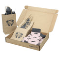 Customizable Groomsmen Gift Set Petal Pink Gray Mustache Men's Dress Socks