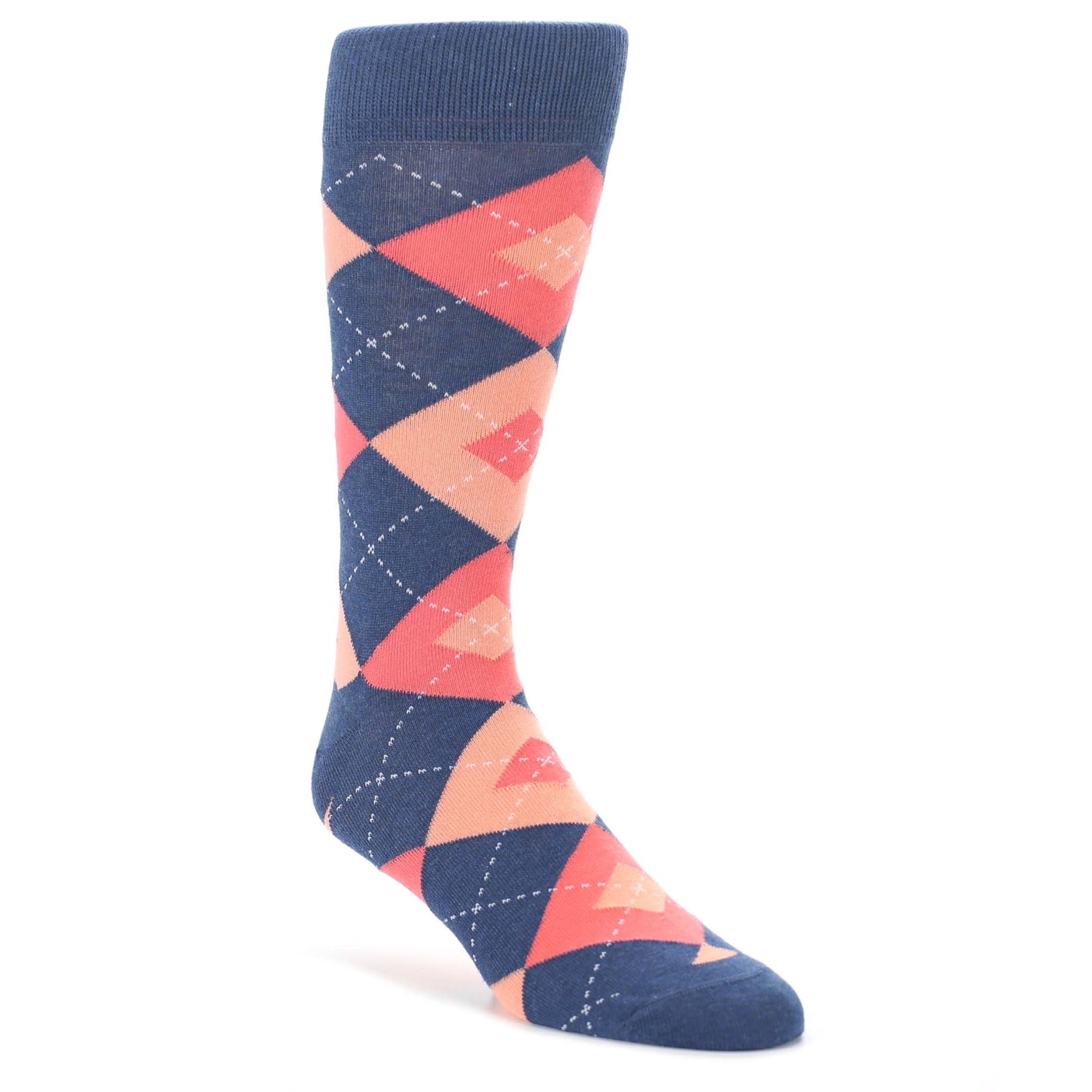 Heathered Navy Men's Argyle Dress Socks Gift Box 3 Pack