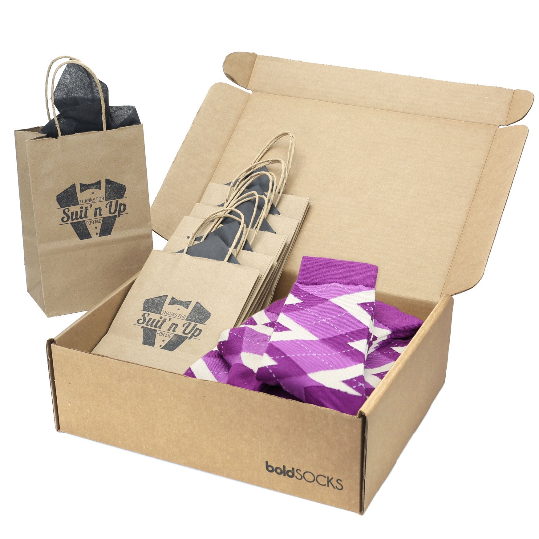 Customizable Groomsmen Gift Set Raspberry Argyle Men’s Dress Socks