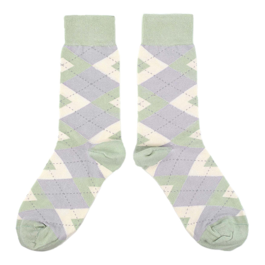 Sage Meadow Gray Argyle Men's Dress Socks