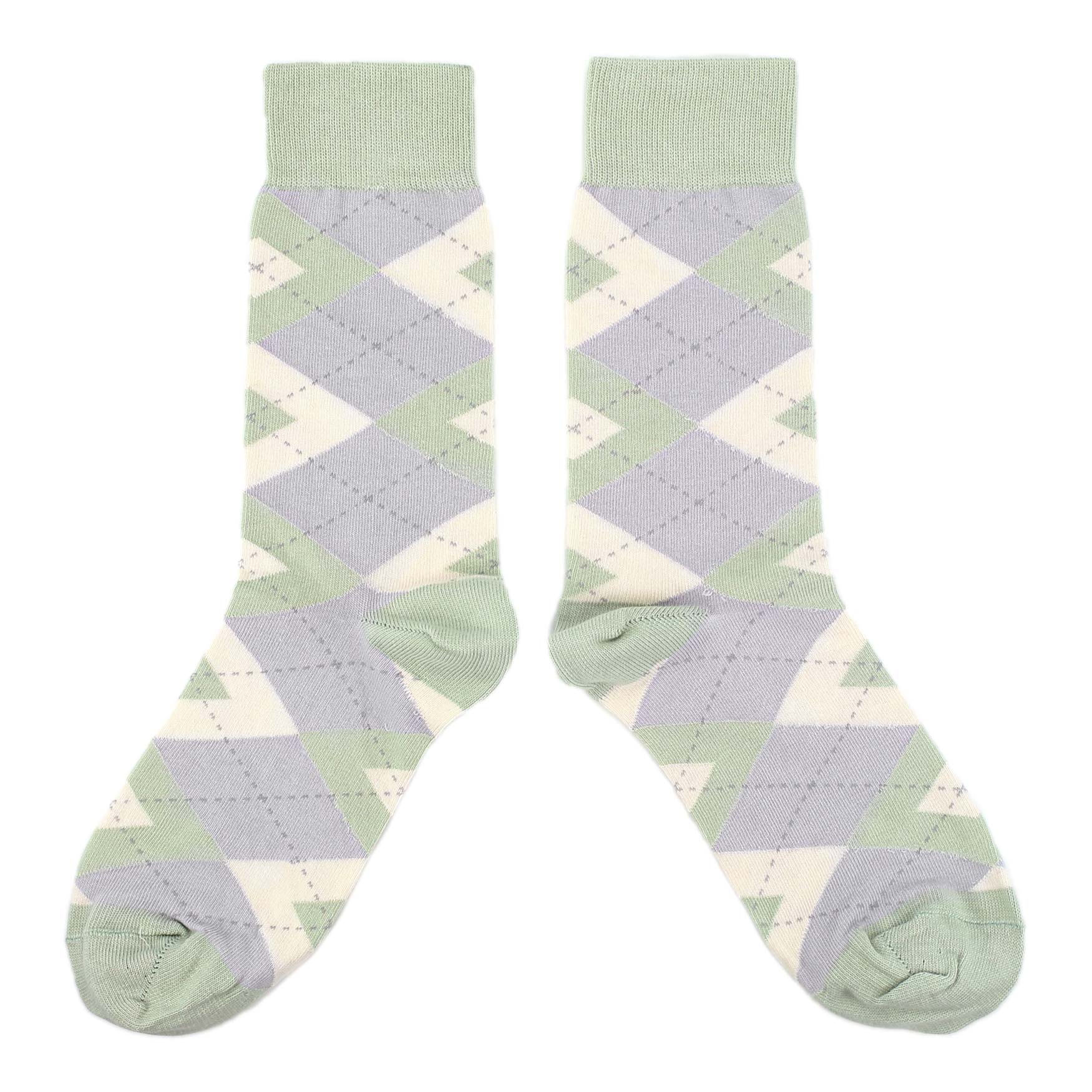 Sage Meadow Gray Argyle Men's Dress Socks