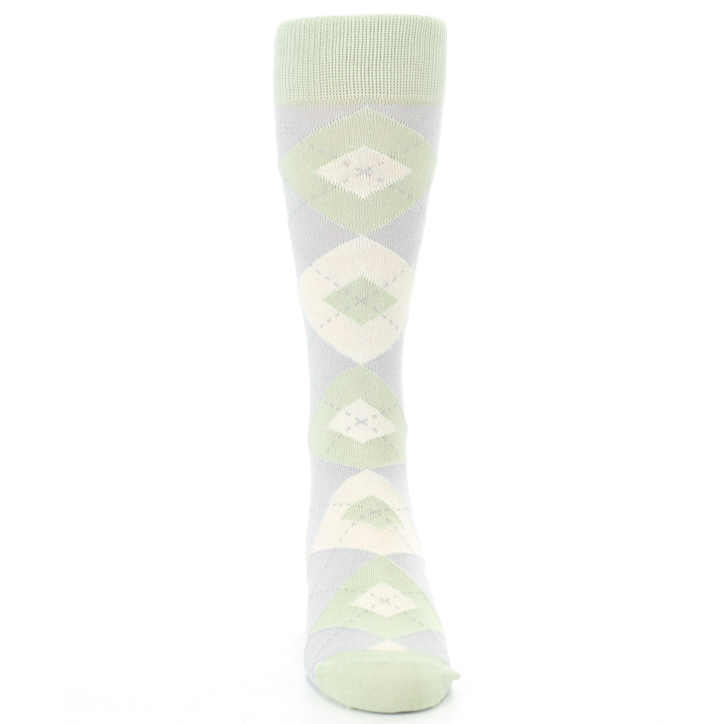 Sage Meadow Gray Argyle Men's Dress Socks