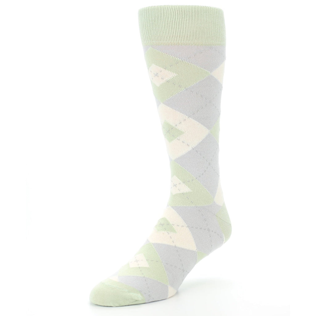 Sage Meadow Gray Argyle Men's Dress Socks