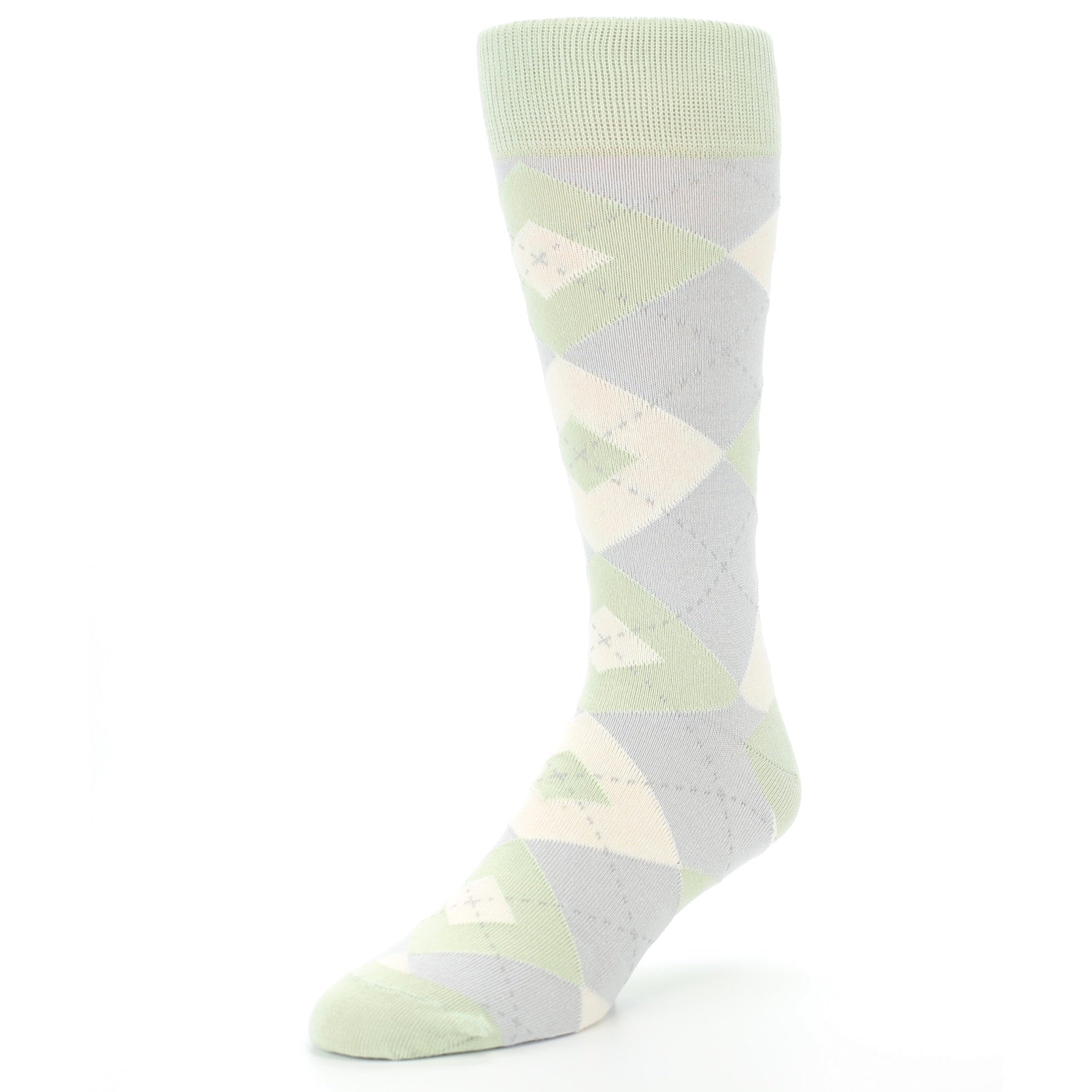 Sage Meadow Gray Argyle Men's Dress Socks