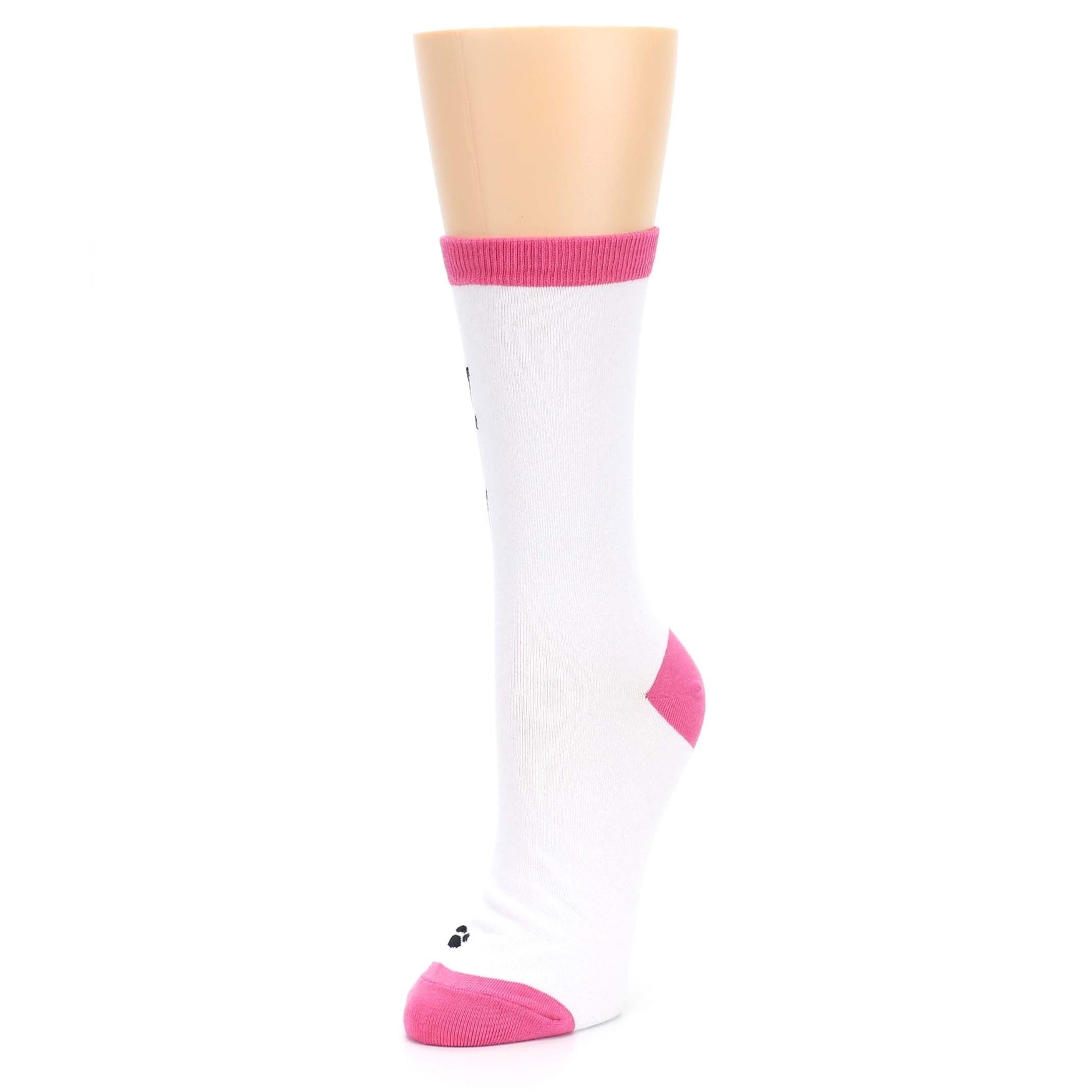 White Pink Crazy Cat Lady Socks - Women's Novelty Socks