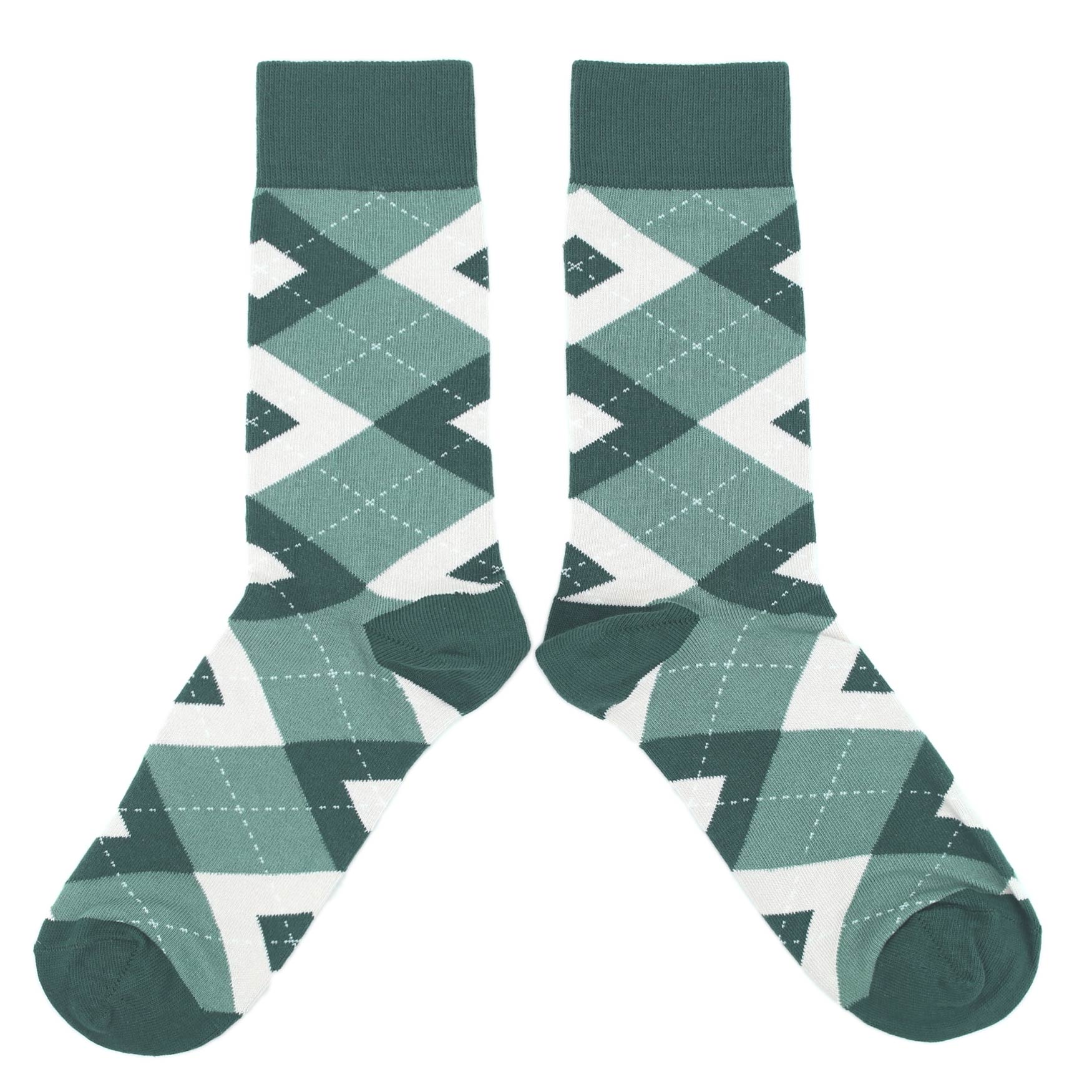 Emerald Green Argyle Men's Dress Socks