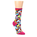 Magenta Multi Color Pop Art Pitbull Socks - Women's Novelty Socks
