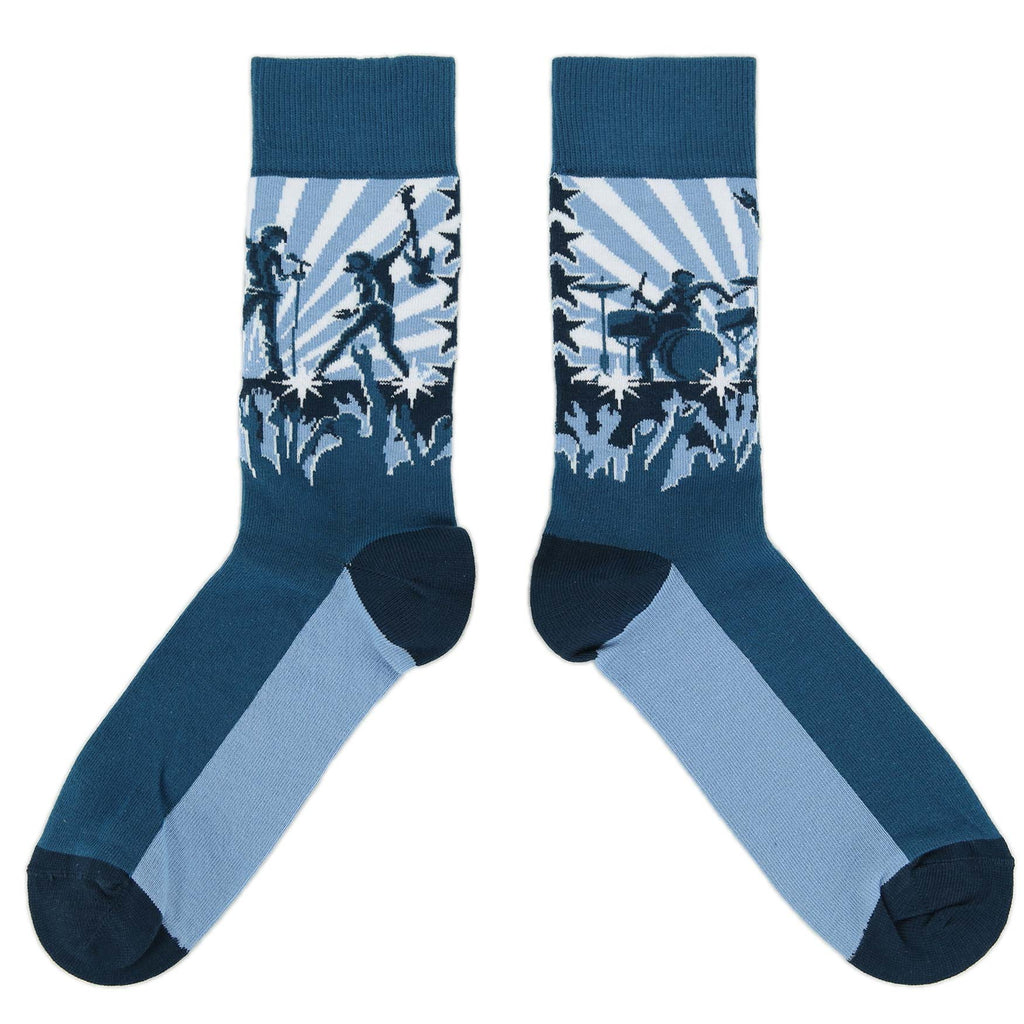Blue Rock Band Socks - Men's Novelty Dress Socks