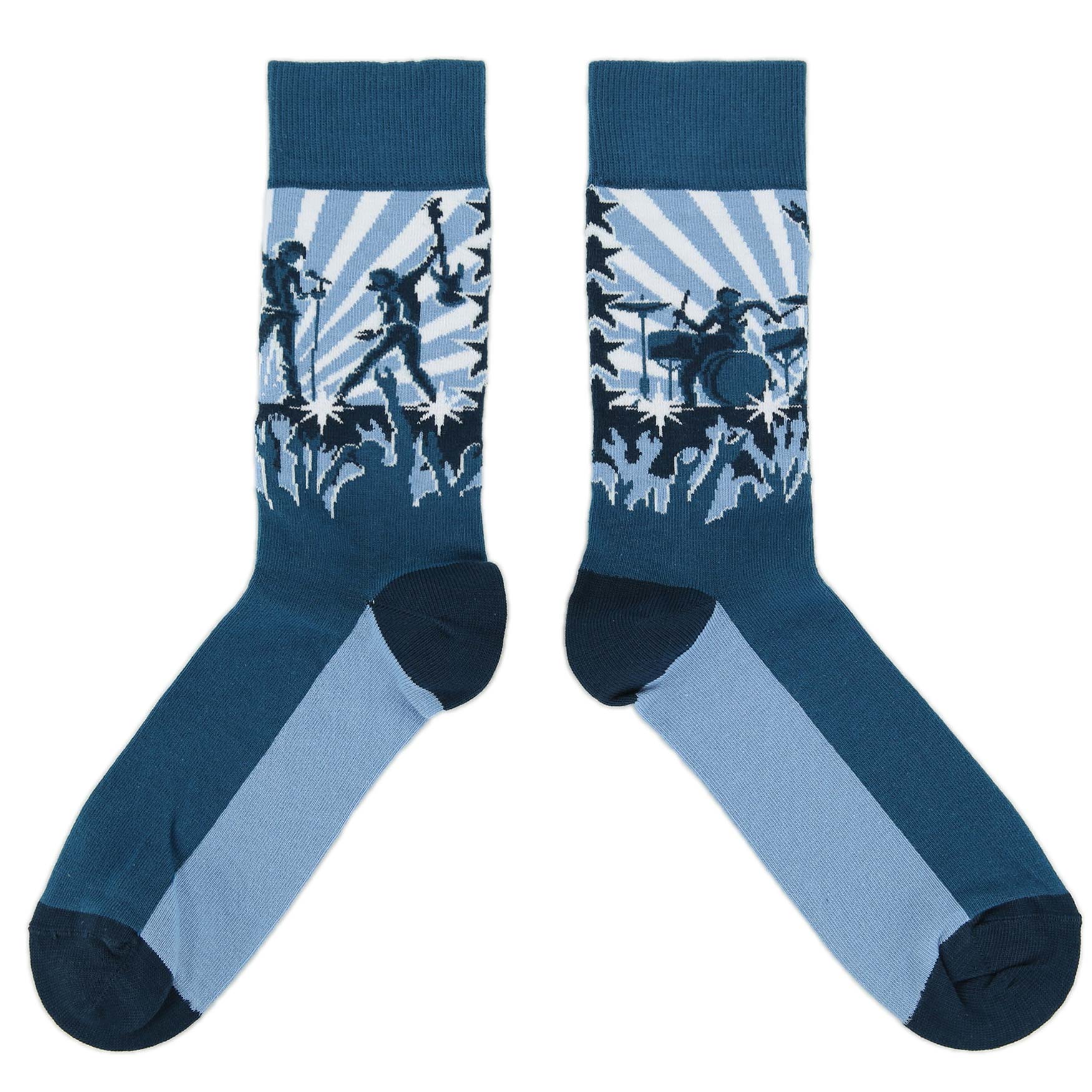 Blue Rock Band Socks - Men's Novelty Dress Socks