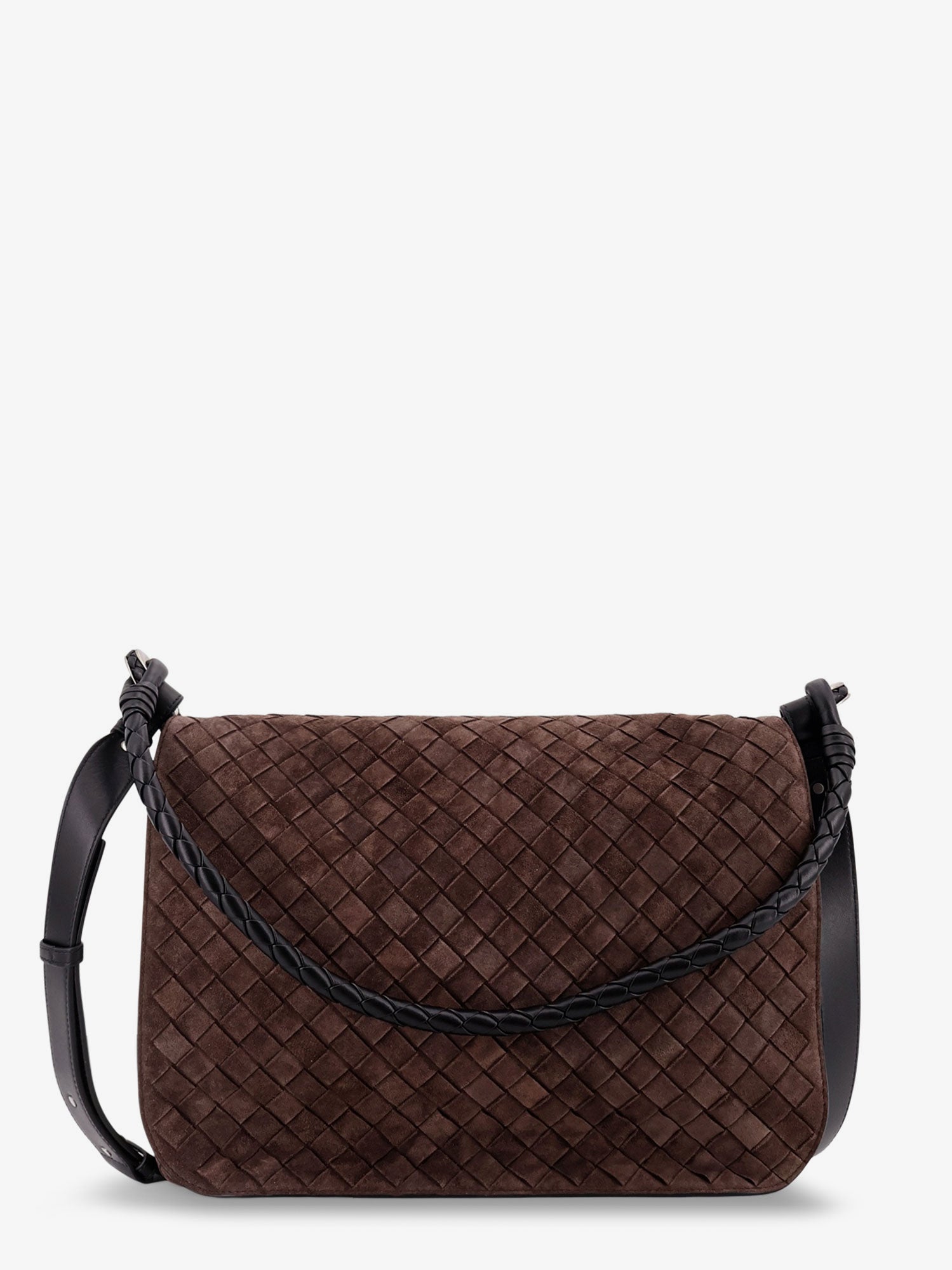Bottega Veneta Men Intrecciato Suede Shoulder Bag