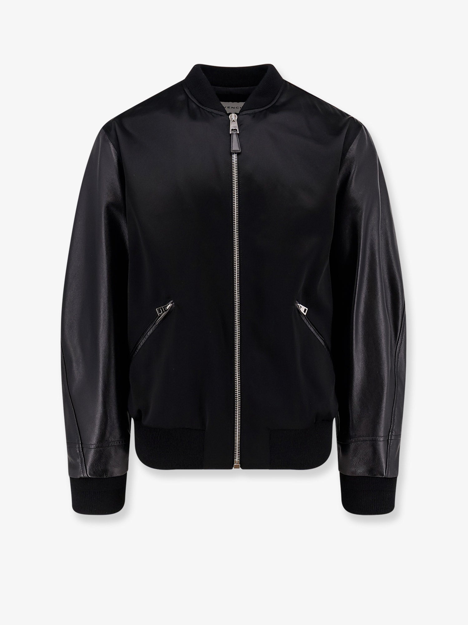 Givenchy Men Cotton And Nylon Jacket With Leather Sleeves
