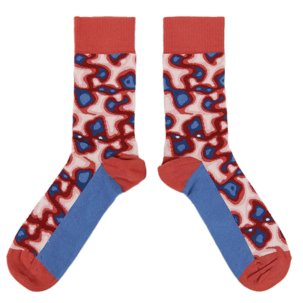 Red Blue Heat Map Camo Men's Dress Socks