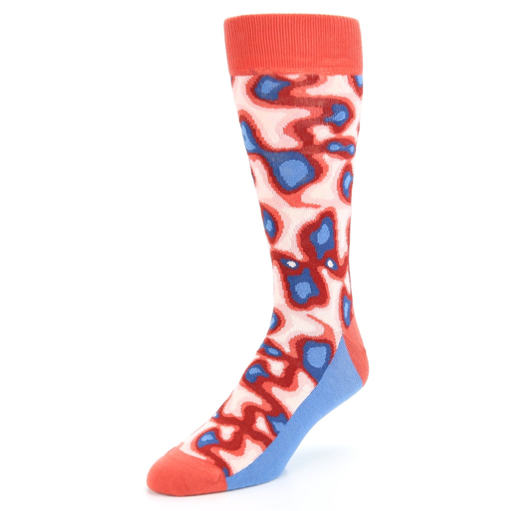 Red Blue Heat Map Camo Men's Dress Socks