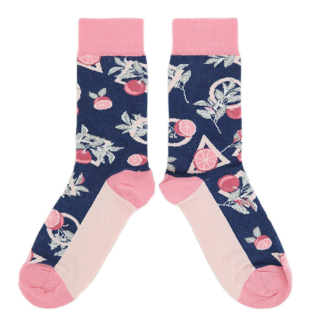 Pink Fruit Grapefruit Women's Dress Socks