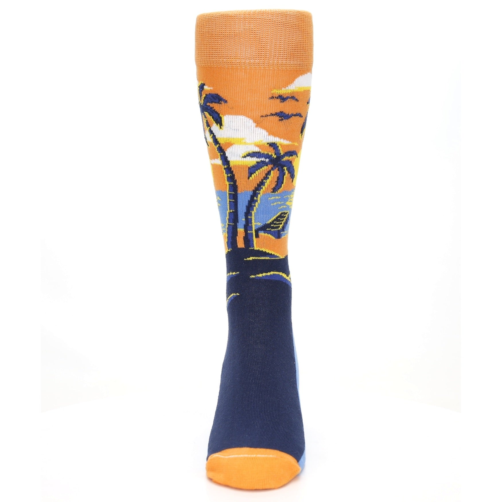 Sunset Palm Tree Socks - USA Made - Men's Novelty Socks