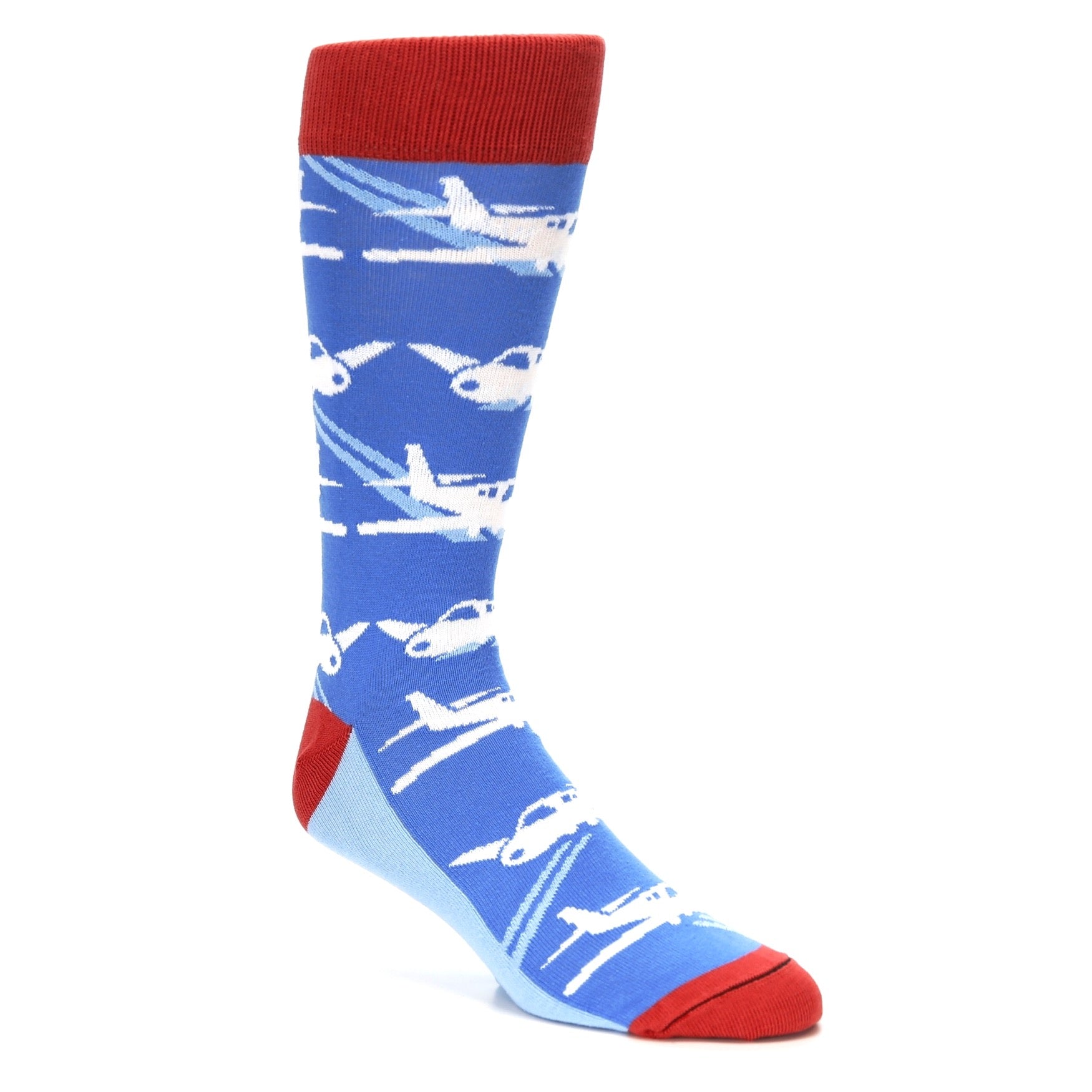 Blue Land the Plane  - USA Made - Men's Dress Socks