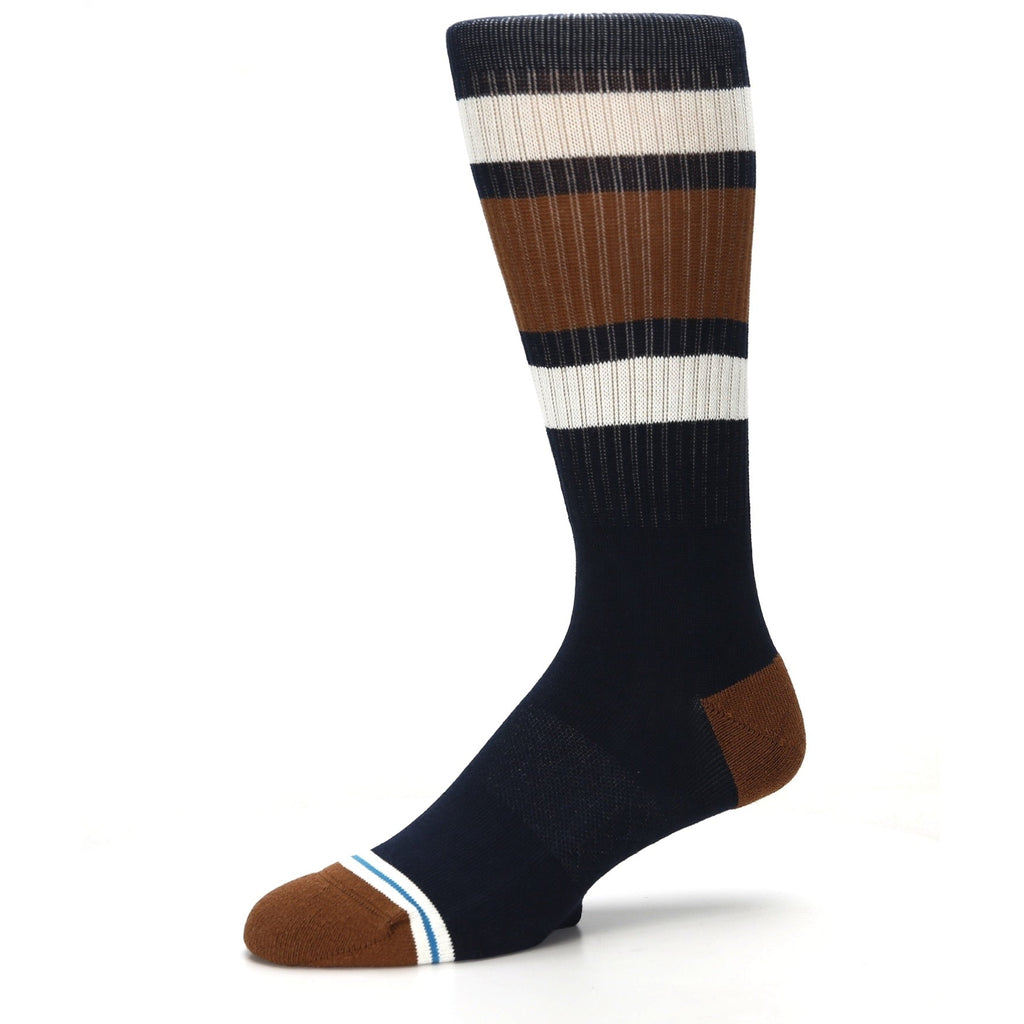 Horizontal Striped Navy - Men's Casual Socks-Stance