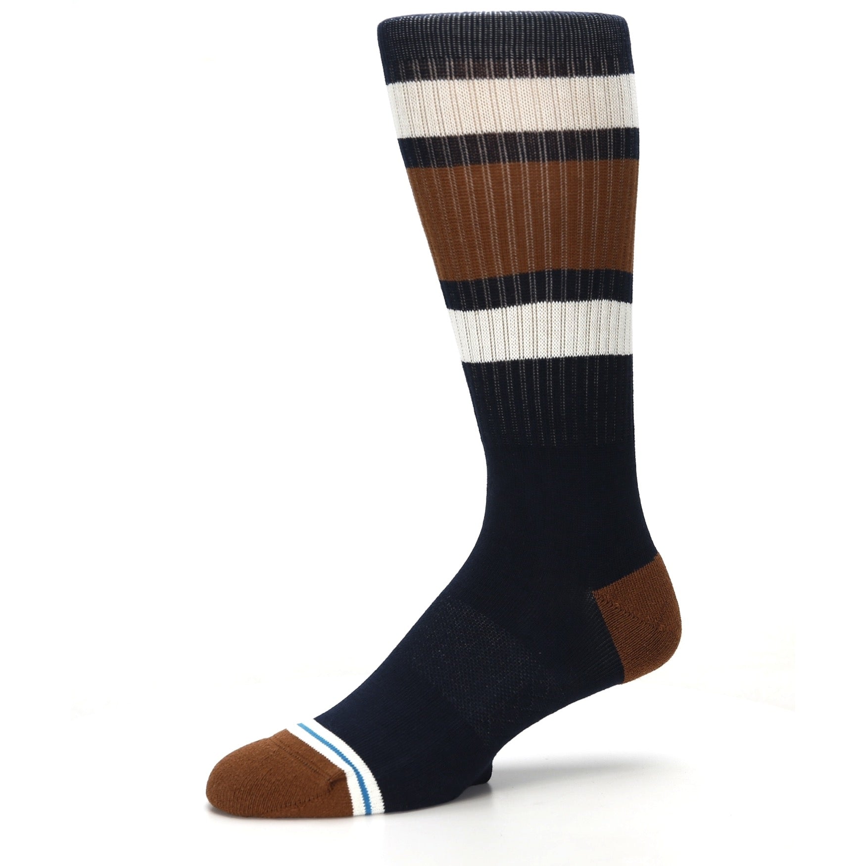 Horizontal Striped Navy - Men's Casual Socks-Stance