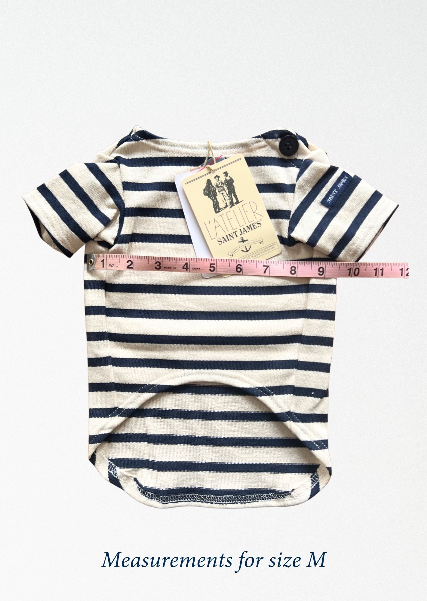 PARISIAN PUP SHIRT - Authentic Breton Shirt for Dog | Heavyweight Cotton (ECRU / NAVY)