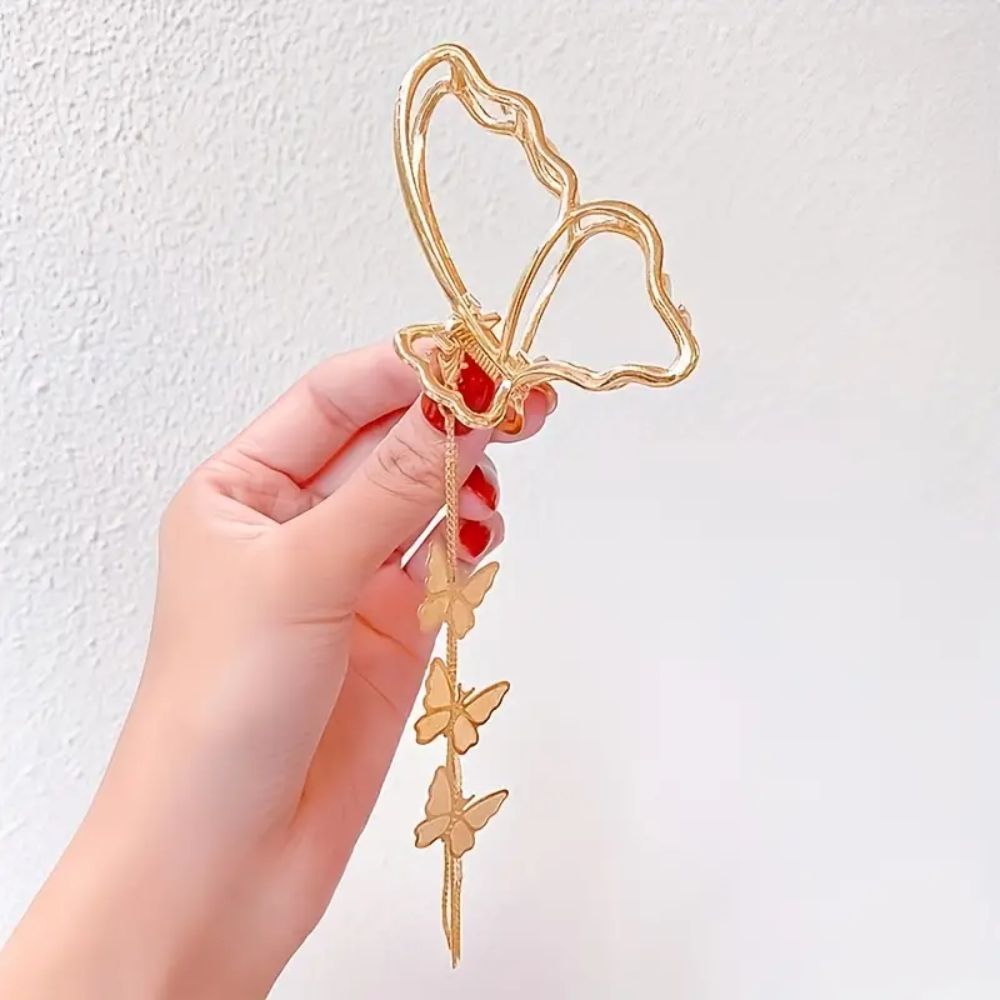 BUTTERFLY TASSEL HAIR CLIP