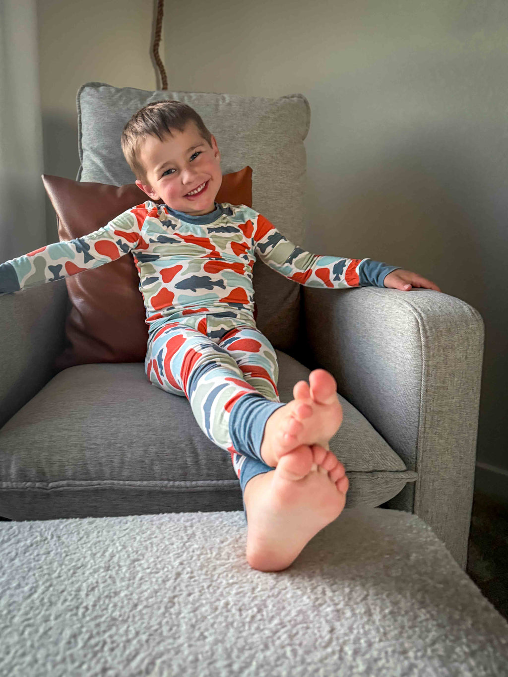 Camo fish bamboo pj set